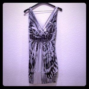 Black and white mini dress